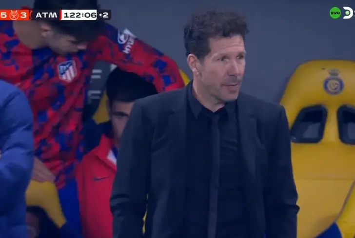 La cara de Simeone tras el 5 a 3 (Vía DSports)