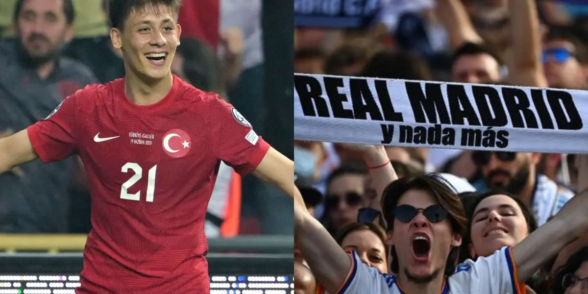 Arda Güler festeja su gol con Turquía.