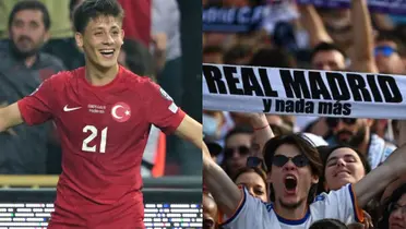 Arda Güler festeja su gol con Turquía.