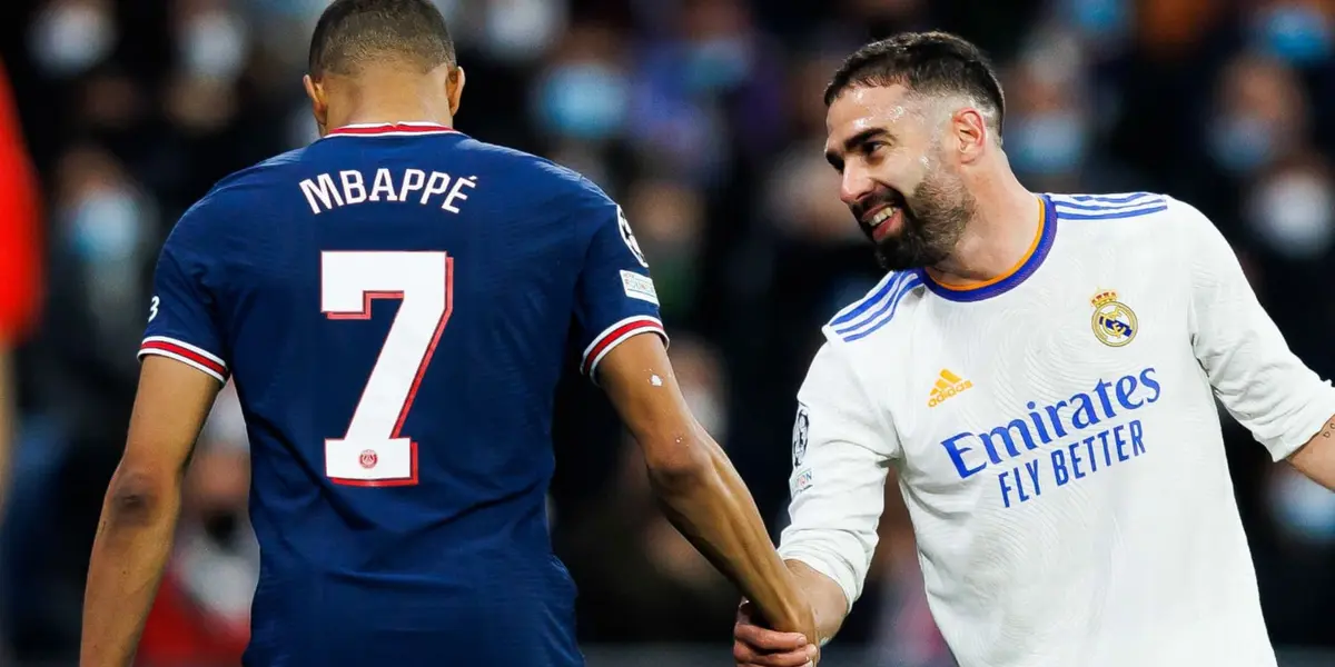 Carvajal y Mbappé en el duelo de Champions que tuvieron en 2022.