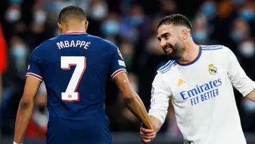 Carvajal y Mbappé en el duelo de Champions que tuvieron en 2022.