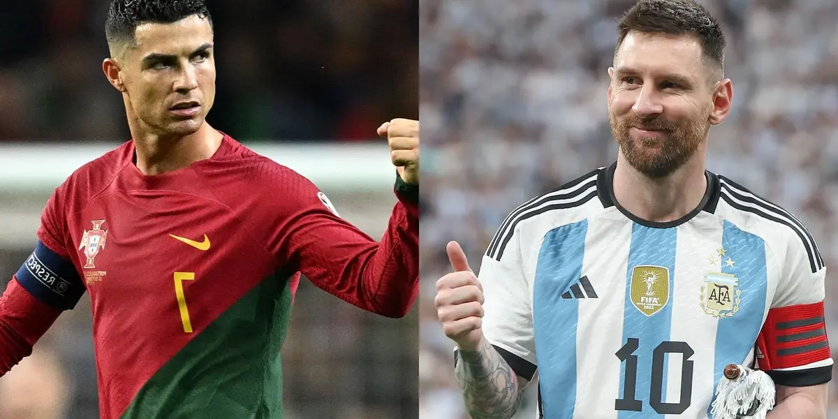 Cristiano Ronaldo y Lionel Messi con sus seleccionados.