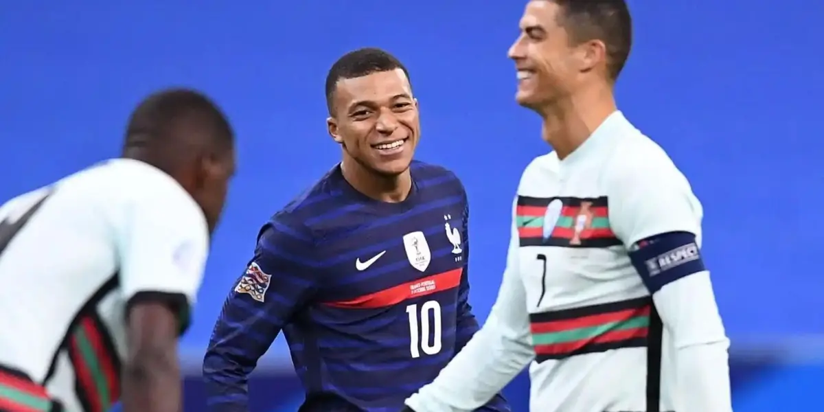 Cristiano y Mbappé en un partido entre sus países por la Nations League.