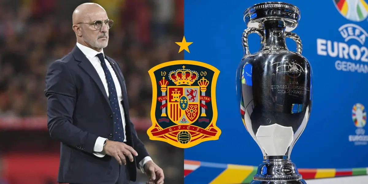 De La Fuente dirigiendo un partido de la Selección de España.