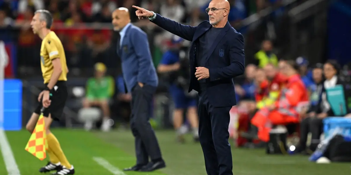 De La Fuente en el banquillo de España.