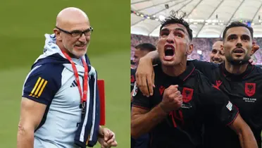 De La Fuente en el entrenamiento de España.