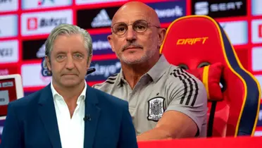 De La Fuente en rueda de prensa, quiso desdramatizar el mensaje de Pedrerol. (Foto: Collage)