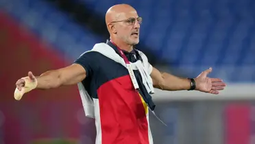 De La Fuente se queja en el banquillo de España. (Foto: EFE)