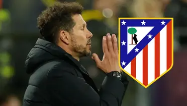 Diego Simeone se lamenta mientras dirige al Atlético.