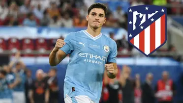 El argentino festeja un gol con el City.