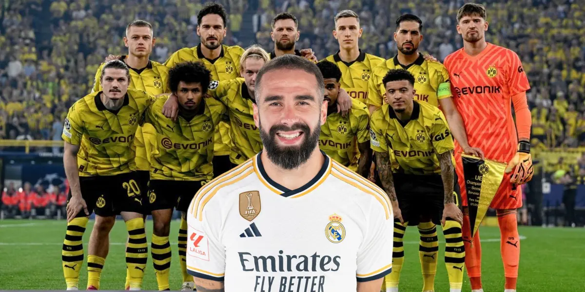 El equipo de Borussia Dortmund, finalista de Champions, y Dani Carvajal.