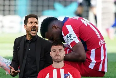 El equipo de Simeone no ha jugado bien y se va al descanso perdiendo por 2 a 0.