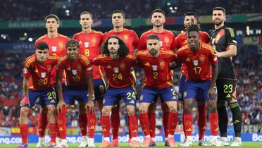 El equipo titular de España ante Italia.