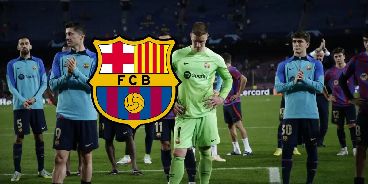 El FC Barcelona lamentando la eliminación de 2022.