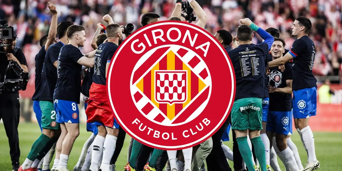 El Girona festeja la clasificación a la Champions League. (Foto: Girona)