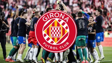 El Girona festeja la clasificación a la Champions League. (Foto: Girona)