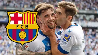 Espanyol festeja uno de los goles de Javi Puado.