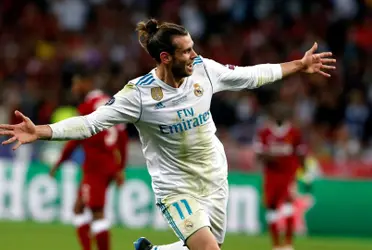 Gareth Bale celebrando uno de sus goles en la final de Champions contra el Liverpool