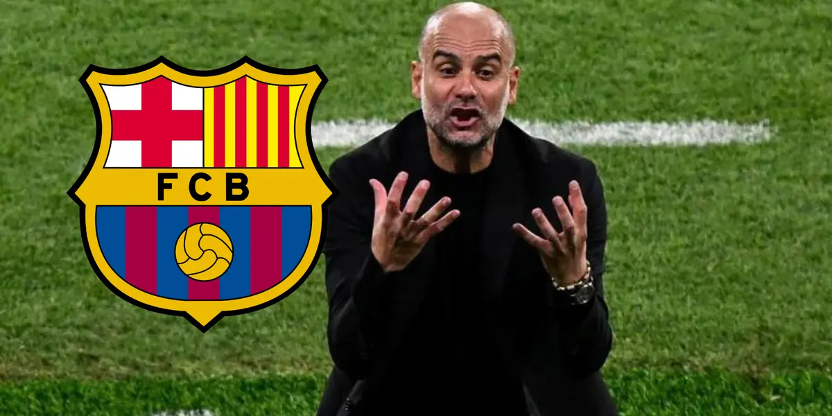 Guardiola dando indicaciones en el Manchester City.