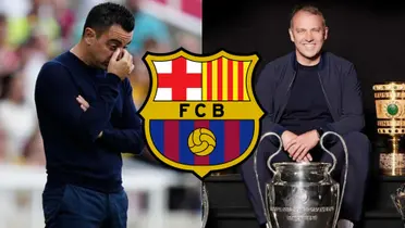 Hansi Flick con la Champions que ganó y Xavi dirigiendo al Barça. (Foto: collage)