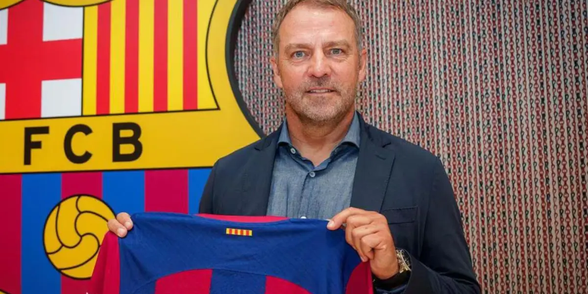 Hansi Flick en su presentación como DT del Barcelona.