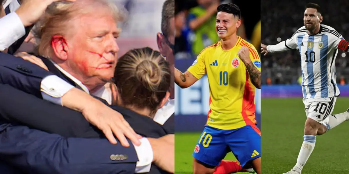 James Rodríguez y Messi en la Copa América. Donald Trump tras el atentado. (Foto: collage)