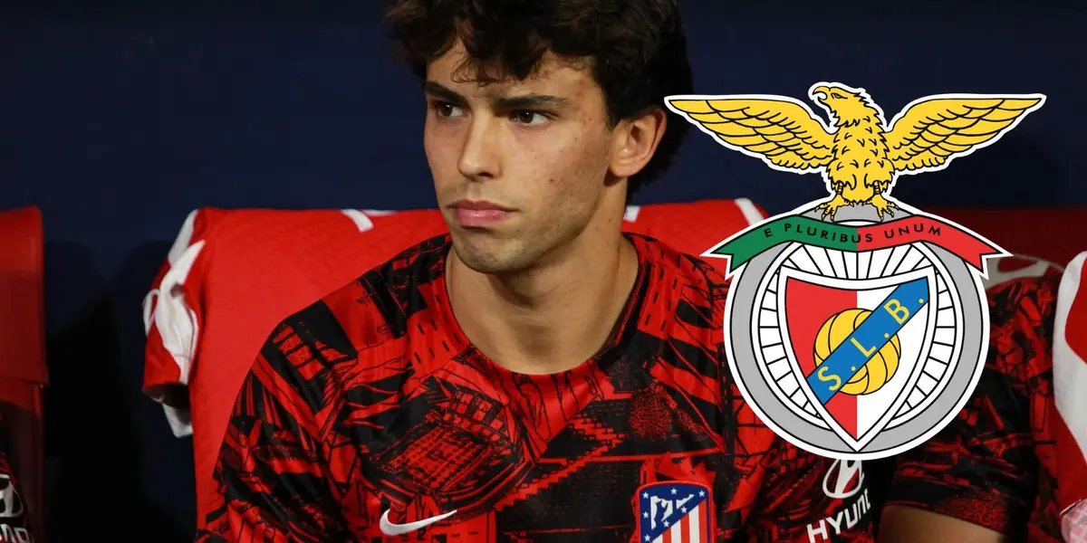 Joao Félix en el banquillo del Atlético. (Foto: EFE)