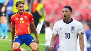 Lamine Yamal festeja su gol ante Francia y Bellingham ante Suiza. (Foto: Collage)