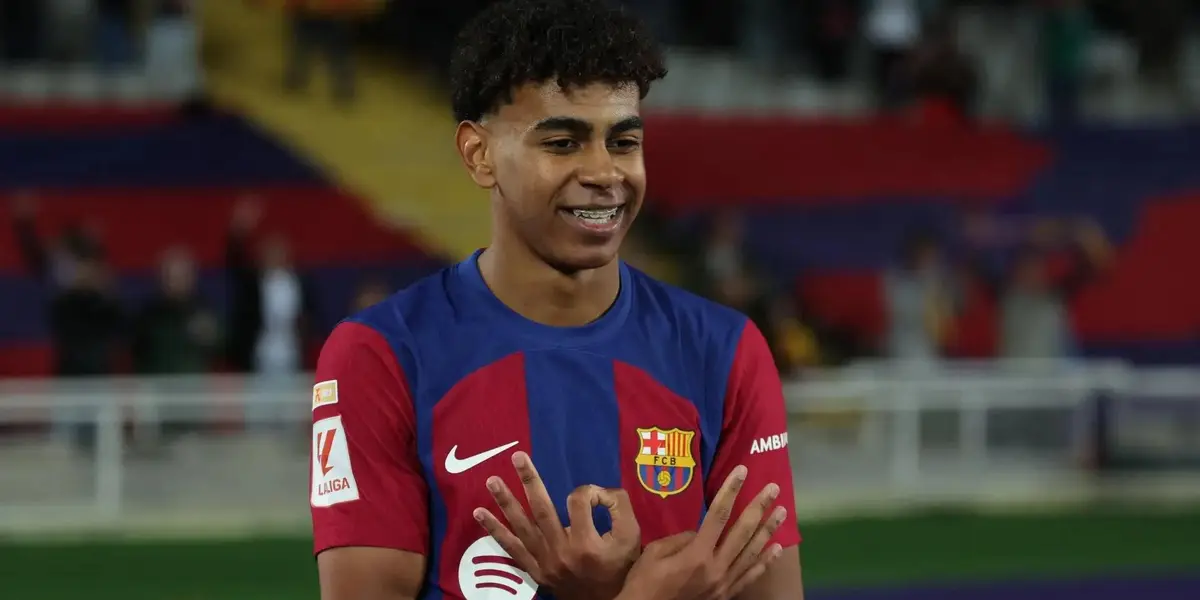 Lamine Yamal festejando un gol en el FC Barcelona. (Foto: EFE)