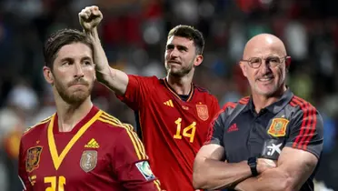 Laporte festeja con la Selección española.
