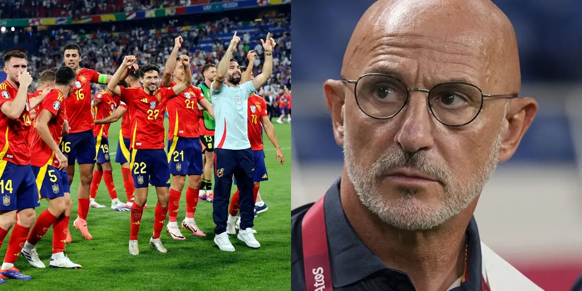 Luis De La Fuente y España festejando. (Foto: collage)