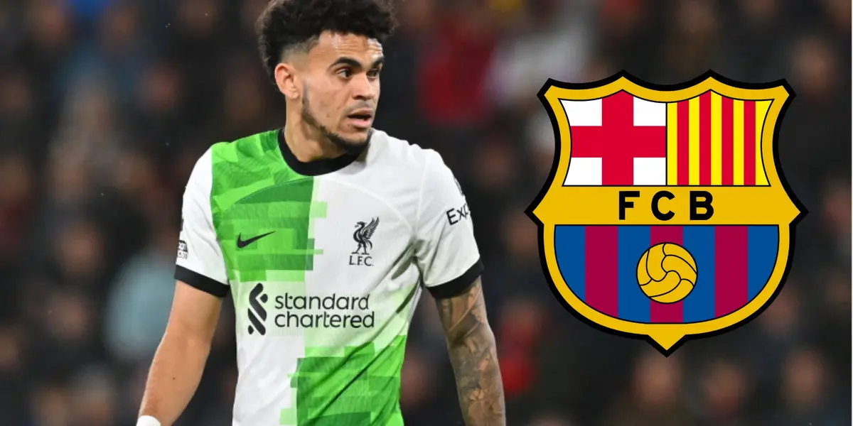 Luis Díaz jugando con la camiseta del Liverpool.