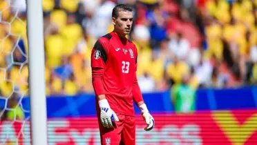 Lunin en el debut de Ucrania ante Rumanía.