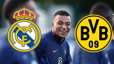 Mbappé entrenando con el seleccionado francés.