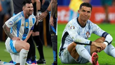 Messi dolorido ante Chile y Cristiano molesto por el árbitro de la Euro. (Foto: Collage)