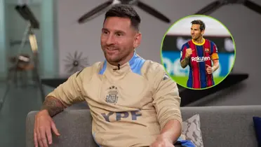 Messi durante una entrevista con la ropa del seleccionado argentino.