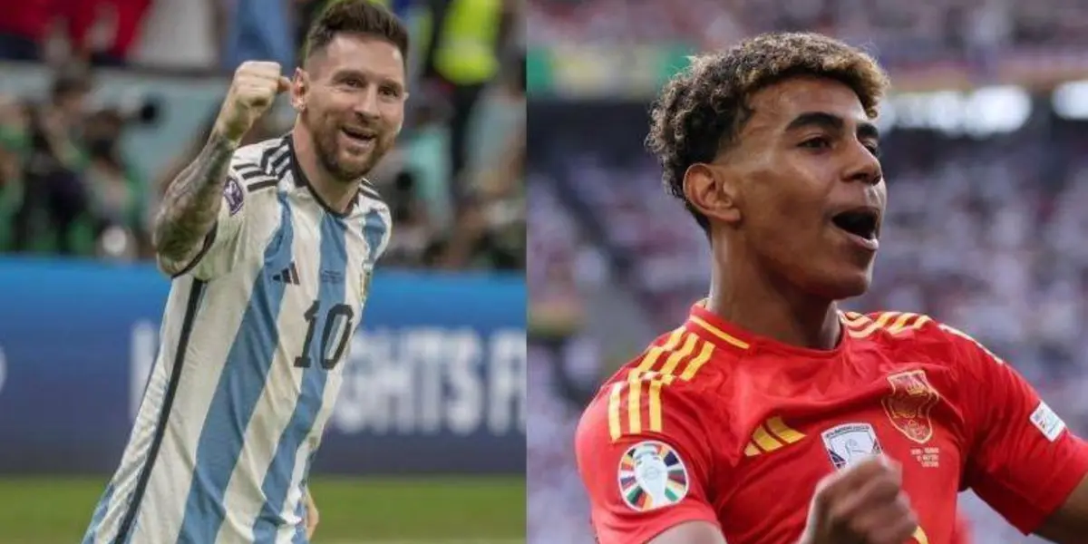 Messi y Lamine Yamal. (Foto: collage El Colombiano).