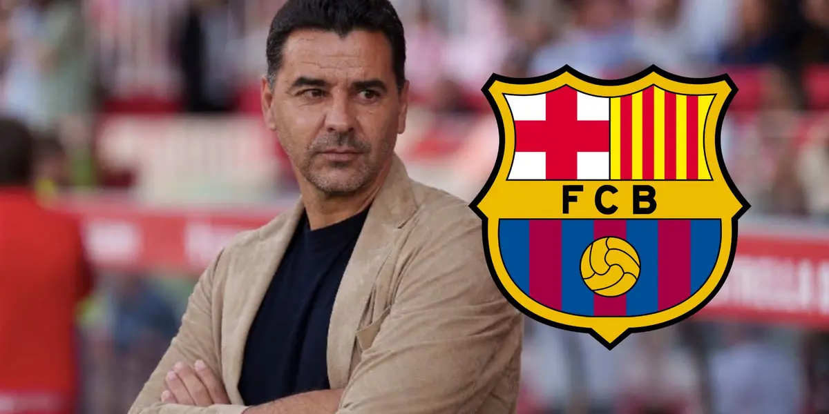 Míchel en el banquillo del Girona.