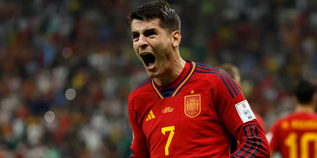 Morata y su grito de gol con España.