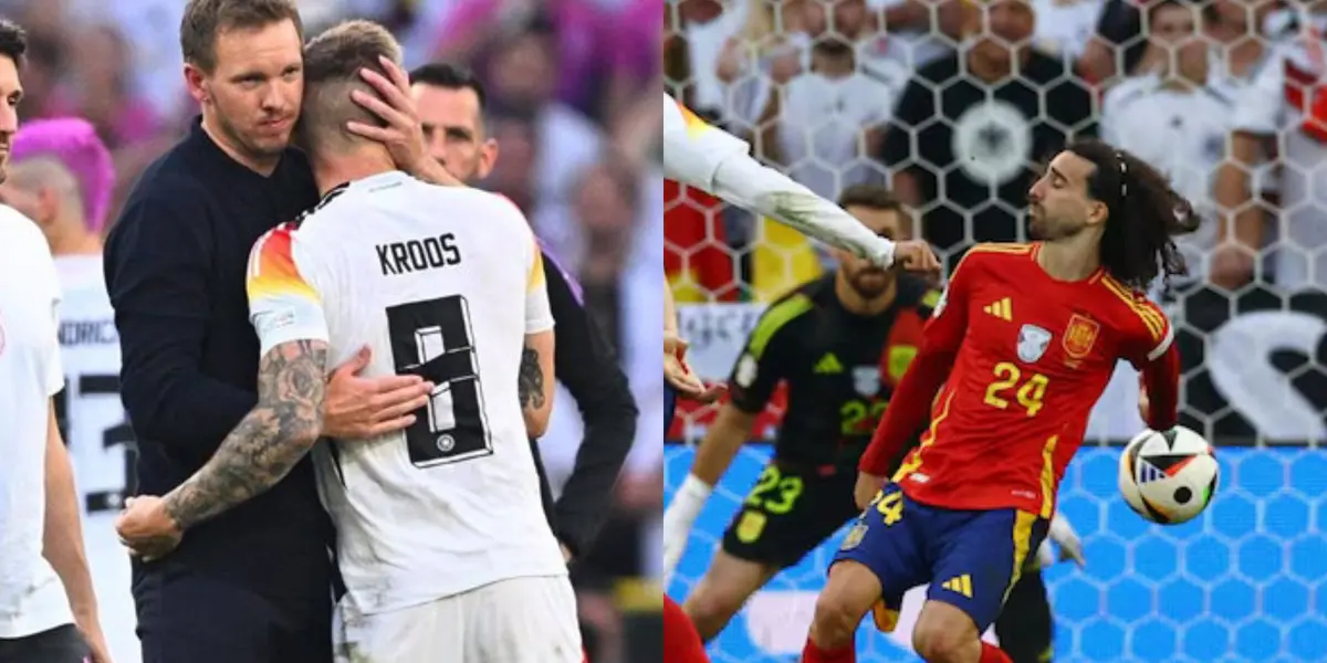 Nagelsmann abraza a Kroos tras su retiro y Cucurella y la mano de la polémica. (Foto: collage)