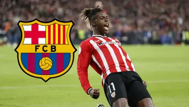 Nico Williams celebrando con la camiseta del Athletic. (Foto: EFE)