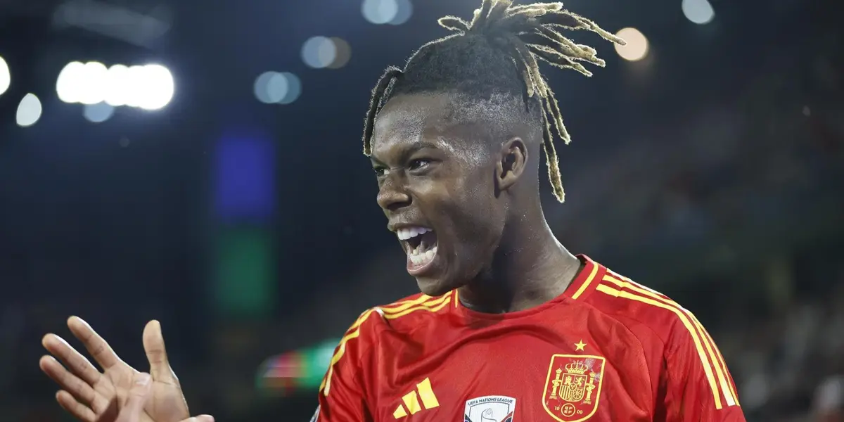 Nico Williams festeja su gol ante Georgia. (Foto: EFE)