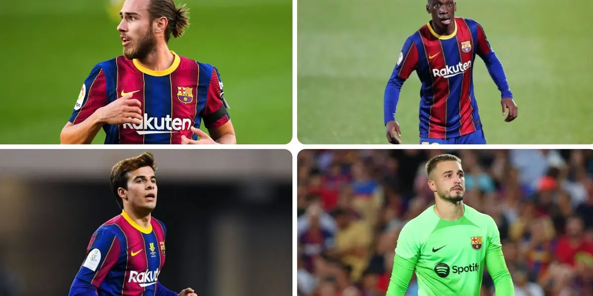 Óscar Mingueza, Ilaix Moriba, Riqui Puig y Arnau Tenas, todos ellos exjugadores del FC Barcelona