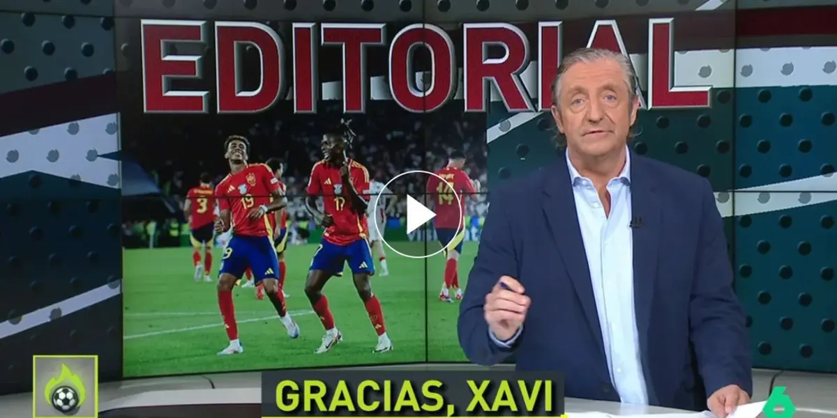 Pedrerol agradeciendo a Xavi por Lamine Yamal. (Foto: captura de La Sexta)