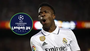 Vinicius durante un partido de Real Madrid.