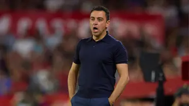Xavi como entrenador del FC Barcelona.